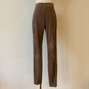 White House Black Market Genuine Leather Front Leggings Brown - Size 2